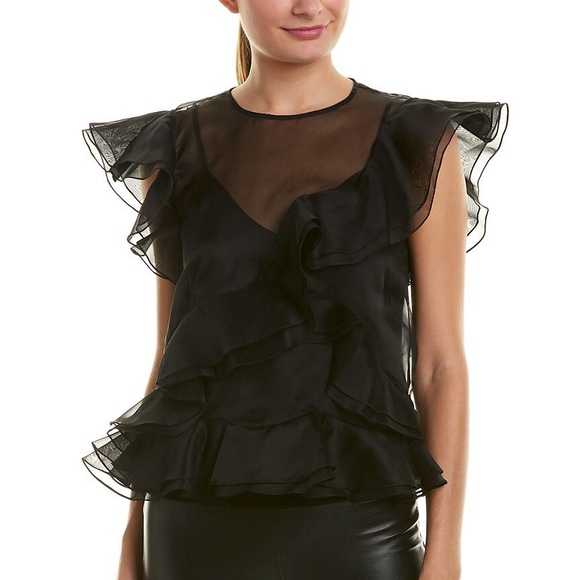 organza ruffle top